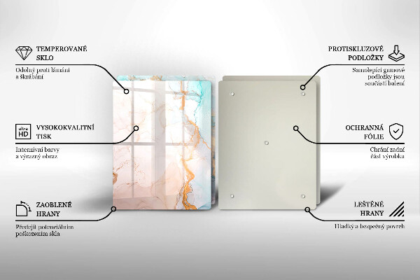 Induction hob cover Marble abstraction