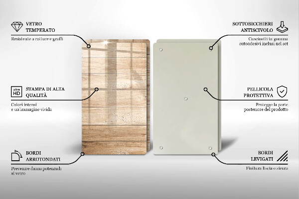 Induction hob cover Wooden planks