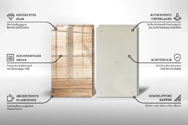 Induction hob cover Wooden planks