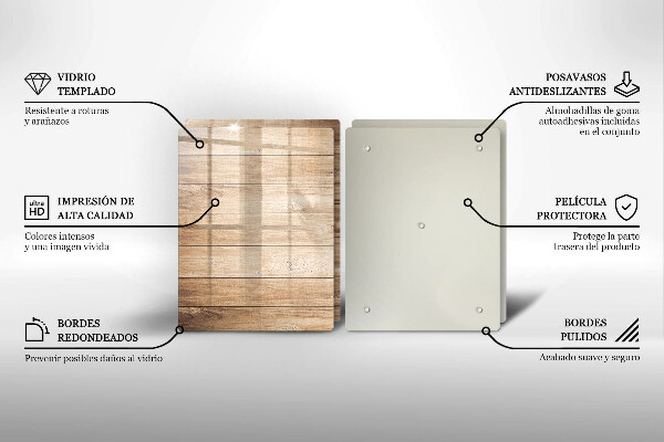 Induction hob cover Wooden planks