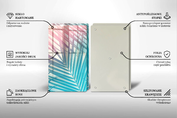 Induction hob cover Pastel leaves