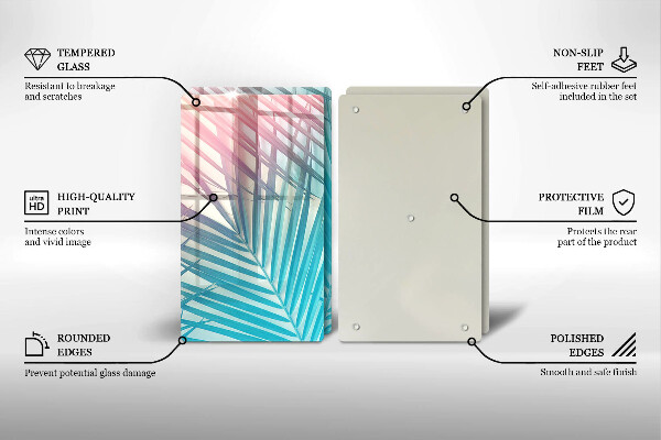 Induction hob cover Pastel leaves