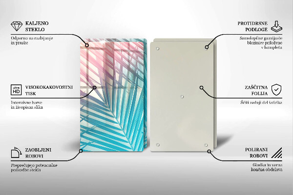 Induction hob cover Pastel leaves