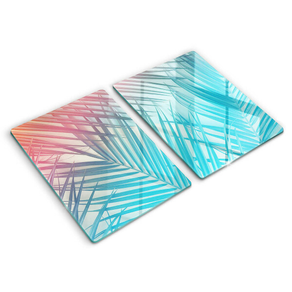 Induction hob cover Pastel leaves