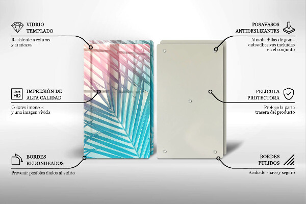 Induction hob cover Pastel leaves