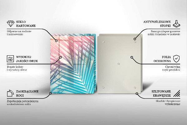 Induction hob cover Pastel leaves