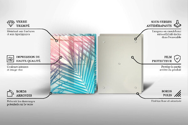 Induction hob cover Pastel leaves