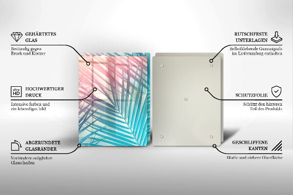 Induction hob cover Pastel leaves