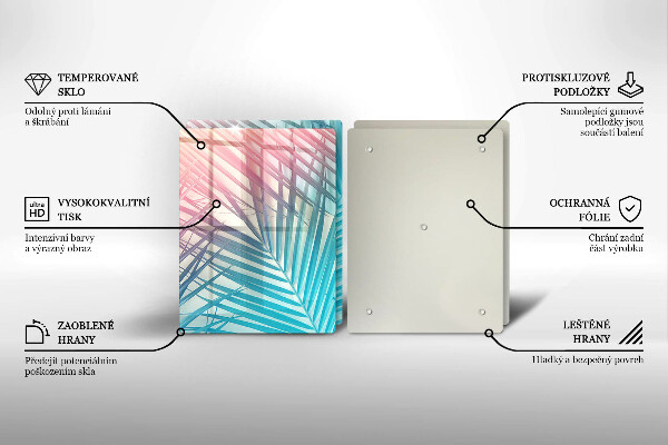 Induction hob cover Pastel leaves