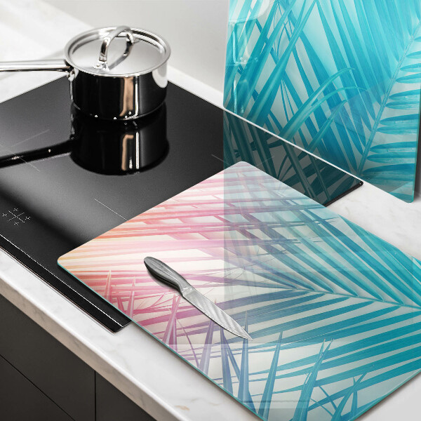 Induction hob cover Pastel leaves