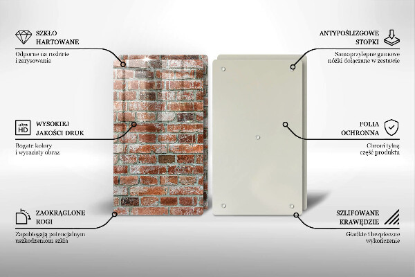 Induction hob cover Old bricks wall