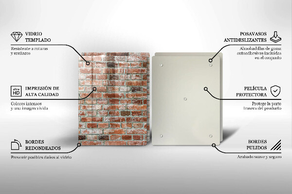 Induction hob cover Old bricks wall