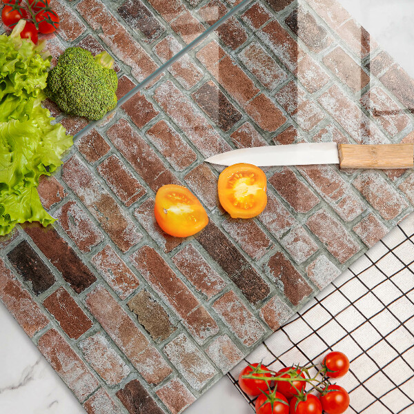 Induction hob cover Old bricks wall