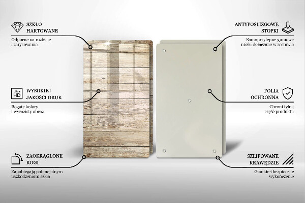 Induction hob cover Wooden planks