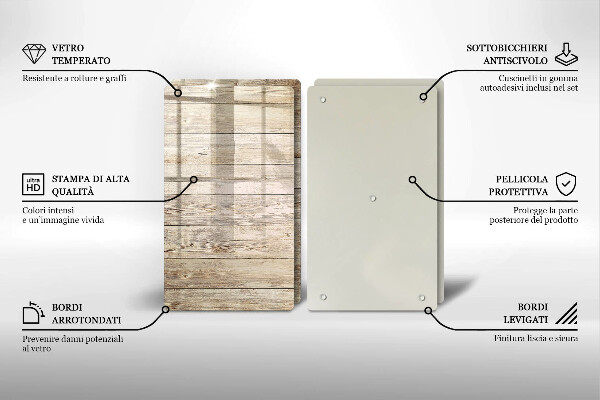 Induction hob cover Wooden planks