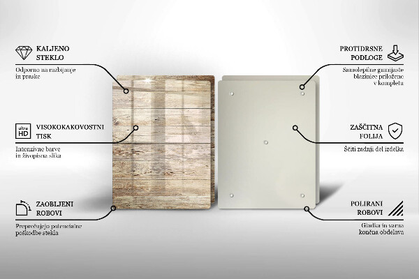 Induction hob cover Wooden planks