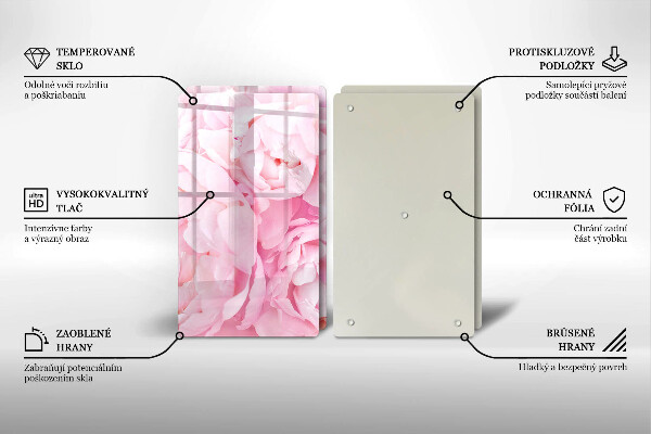 Kitchen worktop protector Delicate peonies