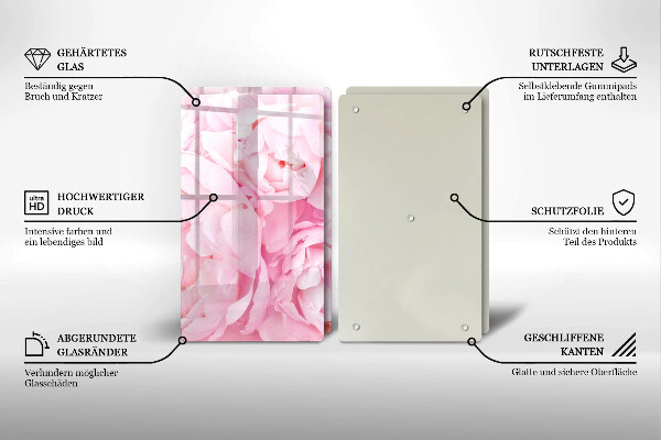 Kitchen worktop protector Delicate peonies