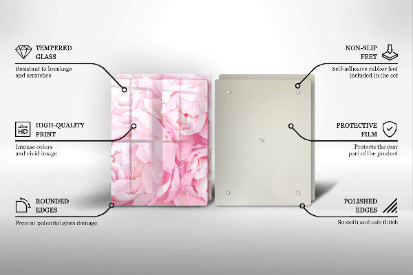 Kitchen worktop protector Delicate peonies