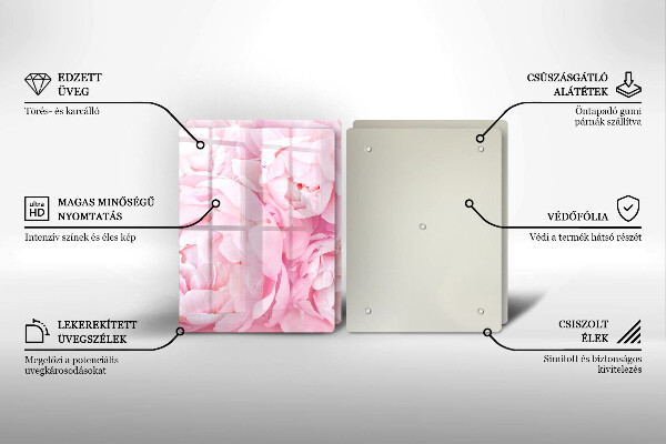 Kitchen worktop protector Delicate peonies