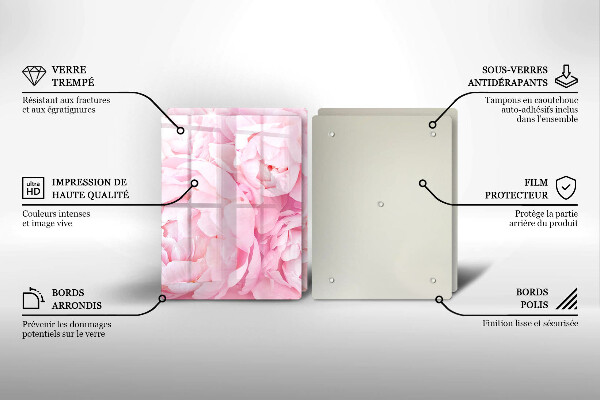 Kitchen worktop protector Delicate peonies