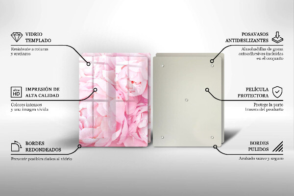 Kitchen worktop protector Delicate peonies