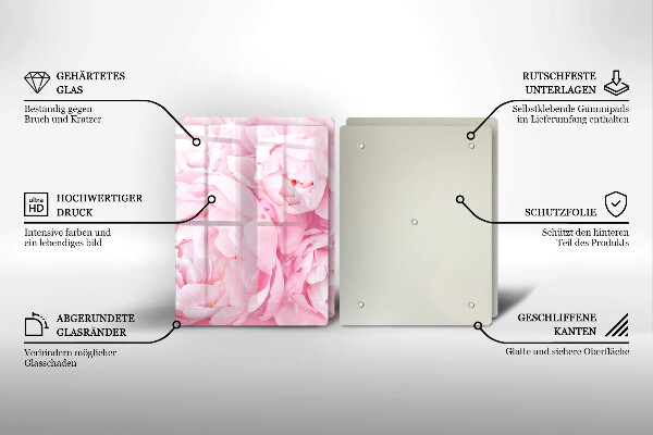 Kitchen worktop protector Delicate peonies