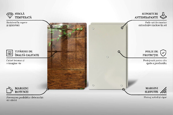 Induction hob cover Wooden boards and leaves