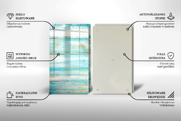 Induction hob cover Vintage wood boards