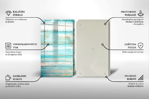 Induction hob cover Vintage wood boards