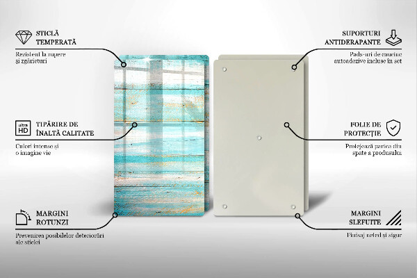 Induction hob cover Vintage wood boards