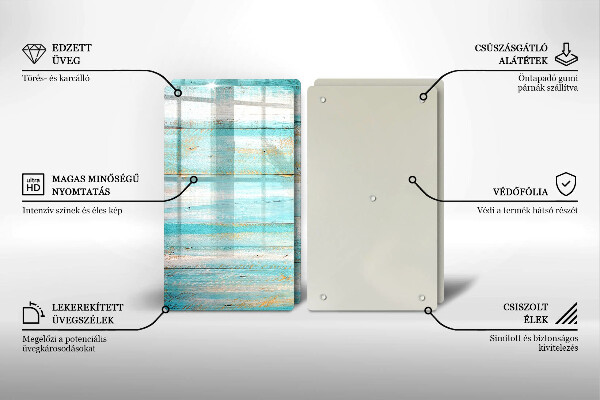 Induction hob cover Vintage wood boards