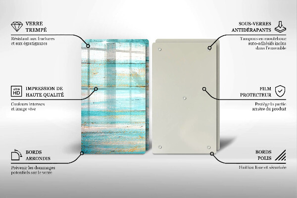 Induction hob cover Vintage wood boards