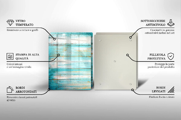 Induction hob cover Vintage wood boards