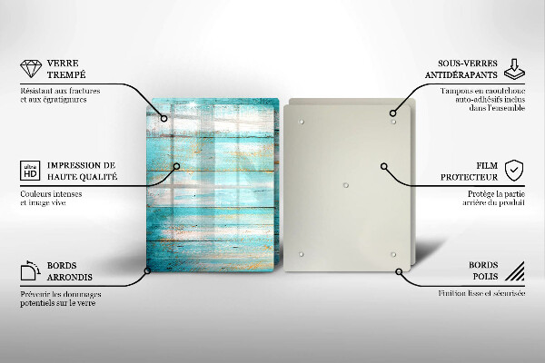 Induction hob cover Vintage wood boards