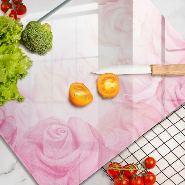 Induction hob cover Delicate background roses