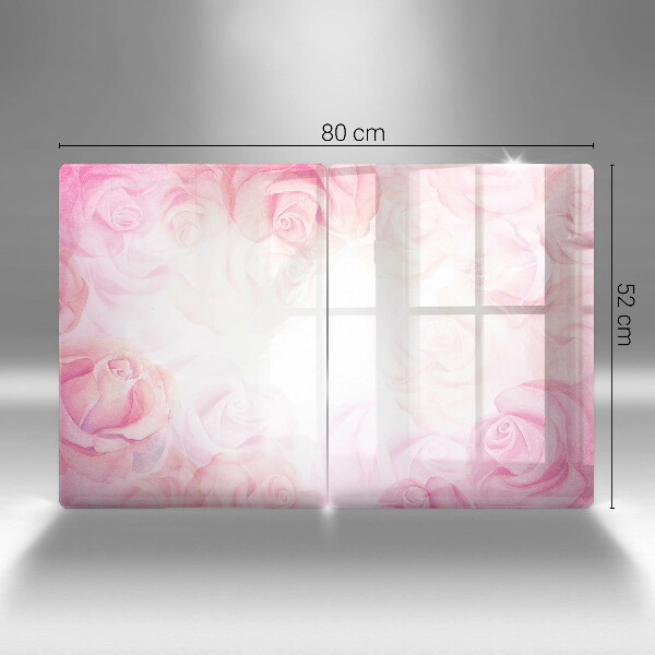 Induction hob cover Delicate background roses