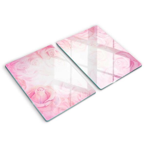 Induction hob cover Delicate background roses