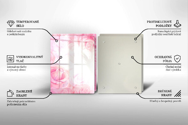 Induction hob cover Delicate background roses