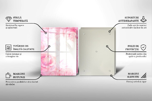 Induction hob cover Delicate background roses