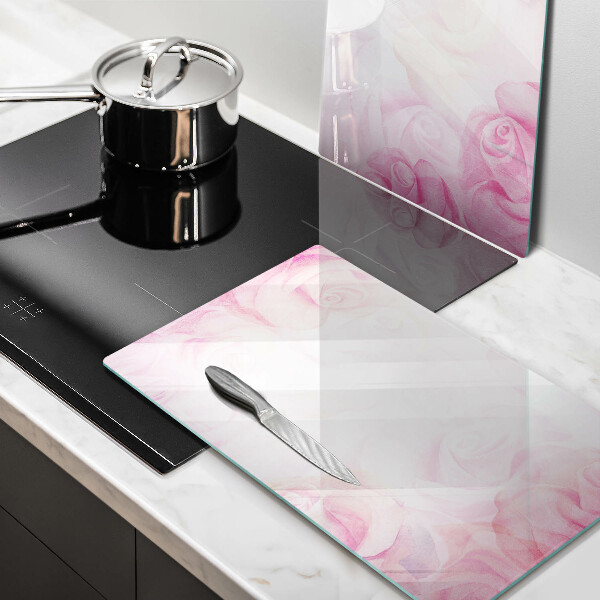 Induction hob cover Delicate background roses