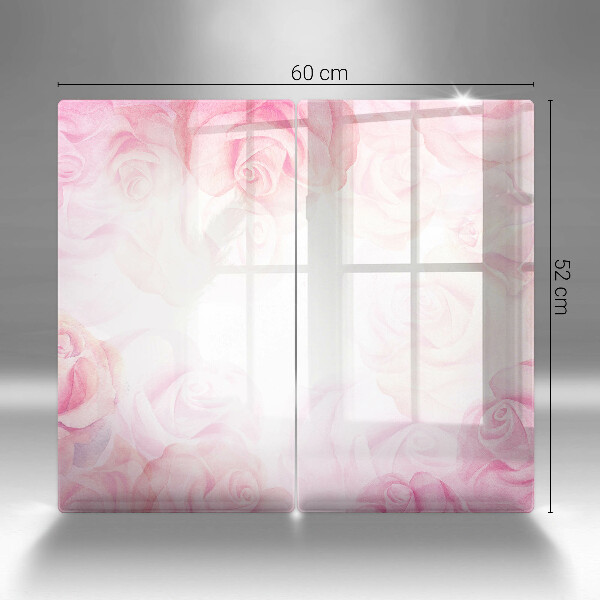 Induction hob cover Delicate background roses