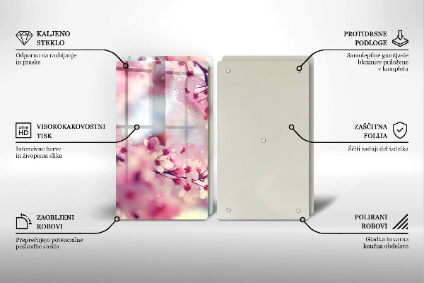 Induction hob cover Nature apple flowers