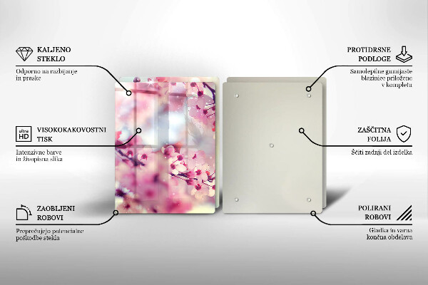 Induction hob cover Nature apple flowers