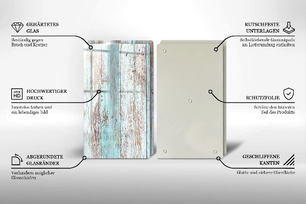 Induction hob cover Old vintage boards