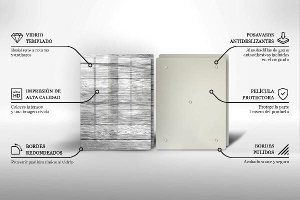 Induction hob cover Wood old boards