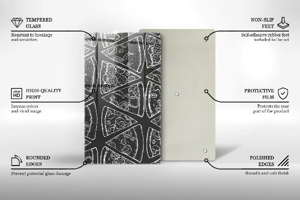 Induction hob protector Pizza illustration