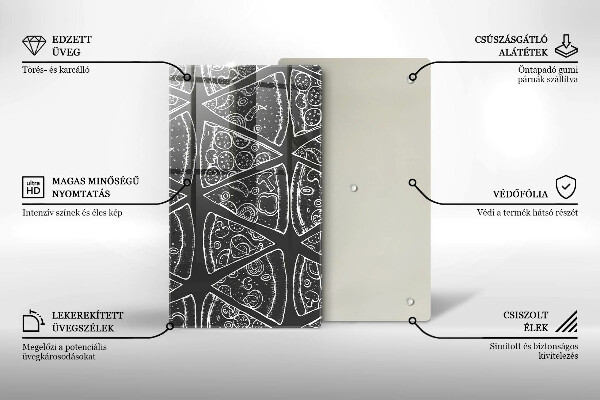 Induction hob protector Pizza illustration