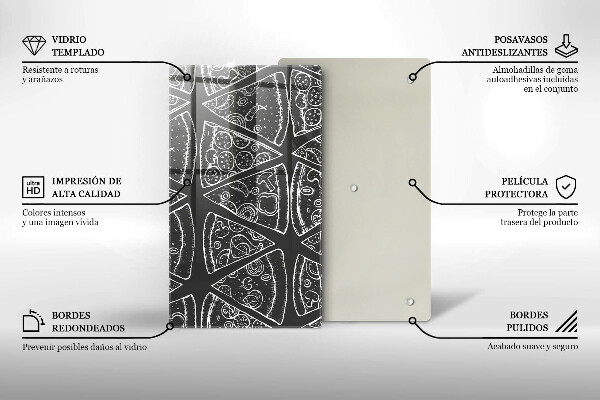 Induction hob protector Pizza illustration