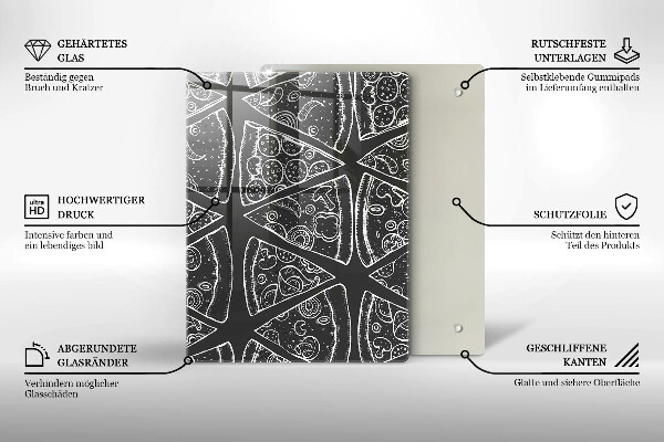 Induction hob protector Pizza illustration